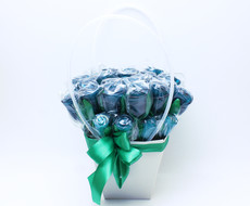 Изображение Подарочный набор, букет Бирюзовых карамельных роз